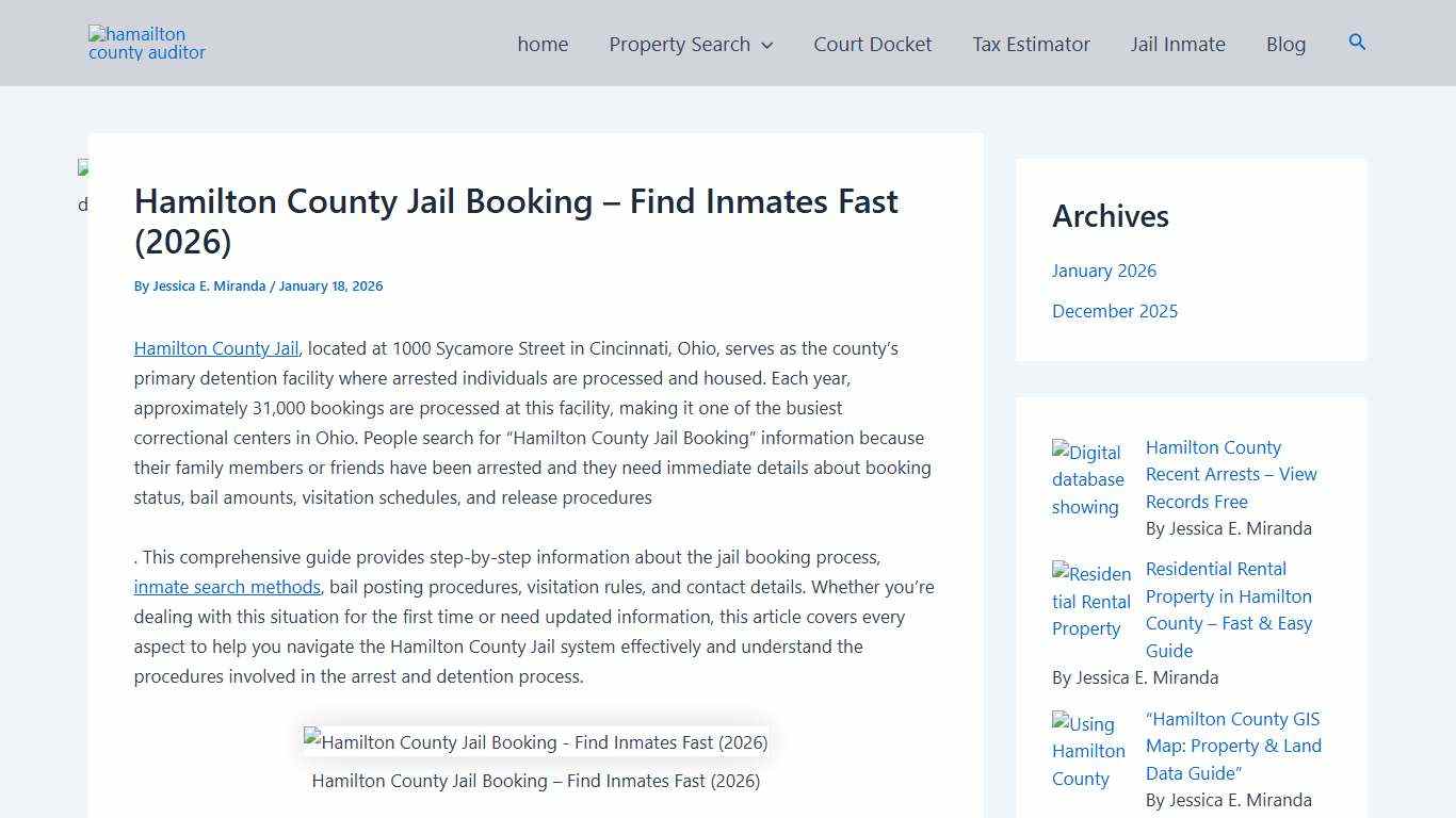 Hamilton County Jail Booking - Find Inmates Fast (2026)