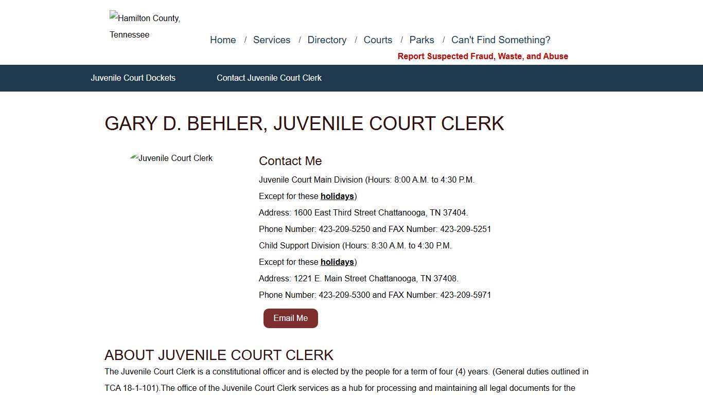 Juvenile Court Clerk, Hamilton County Government